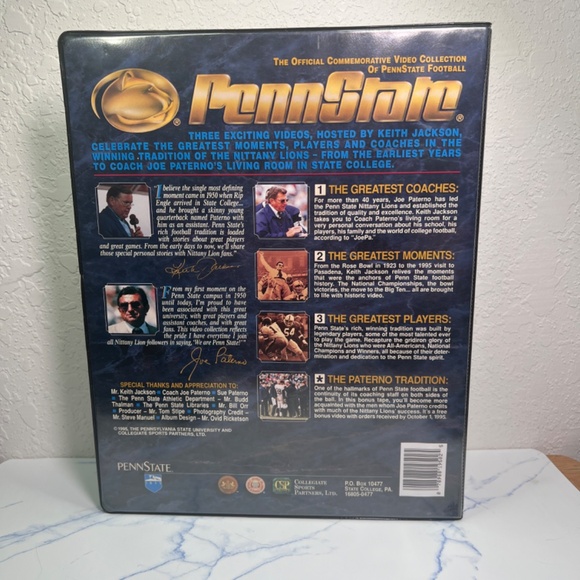 Official PENN STATE Football Commemorative Video Collection - 4 VHS Tapes - Picture 2 of 6